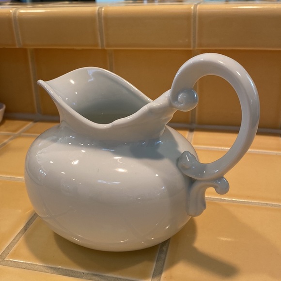 Other - Beautiful White Gravy or Sauce Server with a Scrolled French-Inspired Handle.